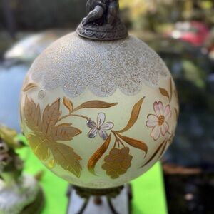 Vintage Pr Bradley Hubbard Style Parlor Globe Table Lamp Hand Painted Art Deco